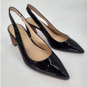 Vince Camuto Black Patent Leather Slingback Heels Women’s Size 7M NWOT
